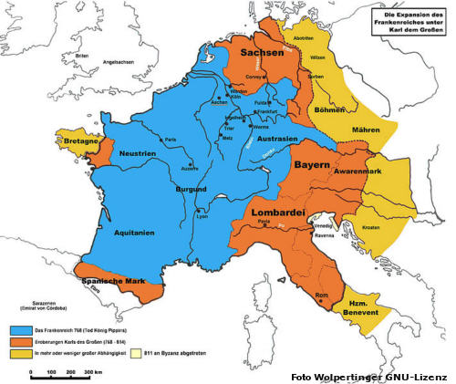 Das Frankenreich zur Zeit von Karl dem Großen